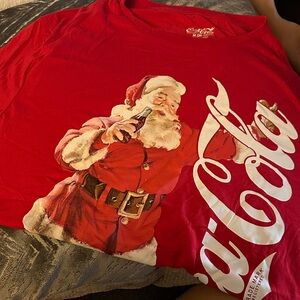 Authentic Vintage Coca-Cola Red Top with Santa Design,like new
